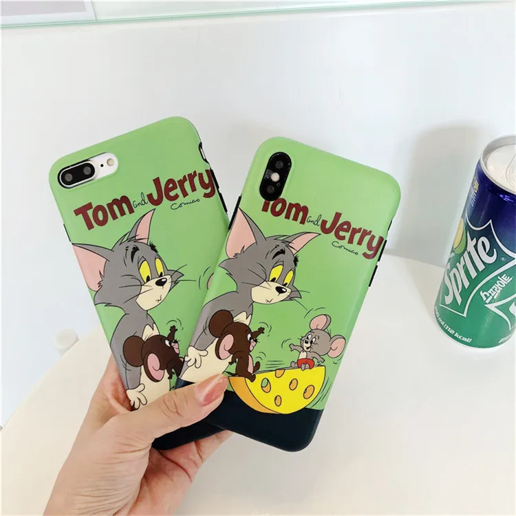 Funny Cartoon Cute Cat Mouse Tom And Jerry Phone Case For iPhone 6 6s Plus 7 8 X 10 Fashion Coque Fundas |