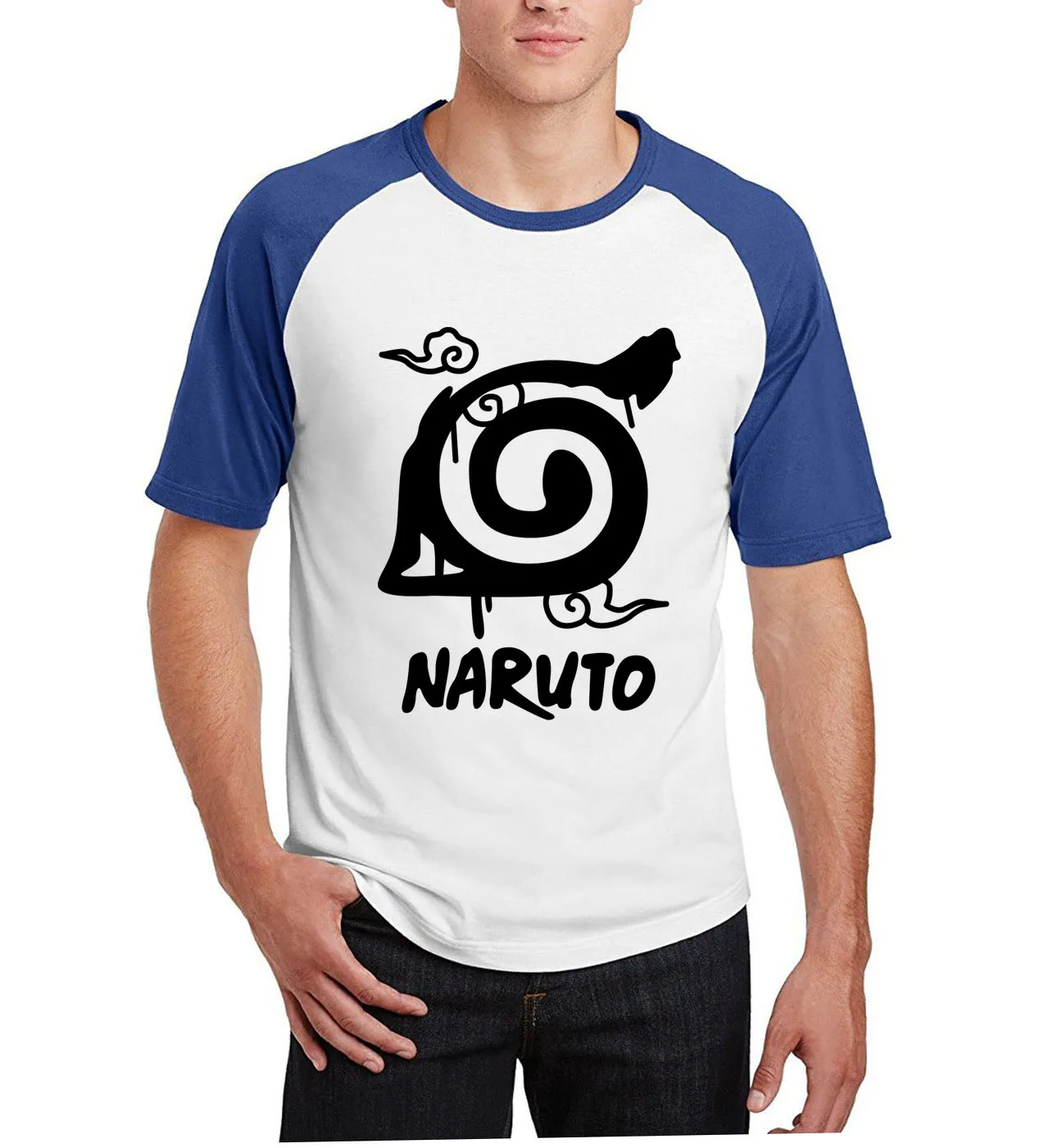 Аниме Uzumaki Naruto футболки с коротким рукавом для мужчин 2020 Лето Забавный konoha принт
