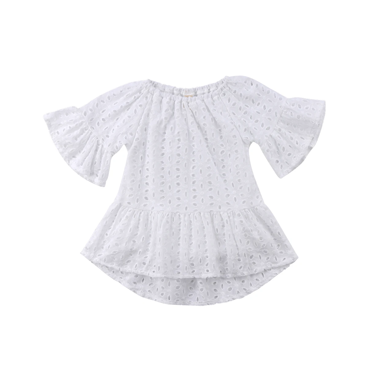 2018 детское кружевное платье принцессы с короткими рукавами и цветочным узором