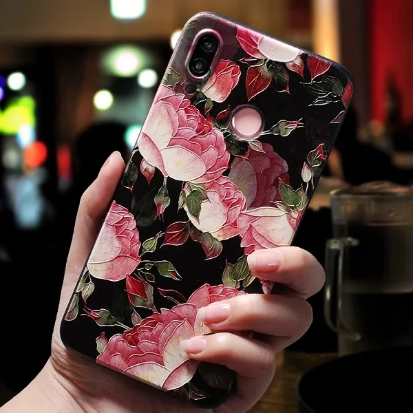 04 Для huawei P Smart чехол для huawei P Smart чехол s Чехол для Funda huawei psmart розовые цветы черный чехол для телефона - Цвет: 04
