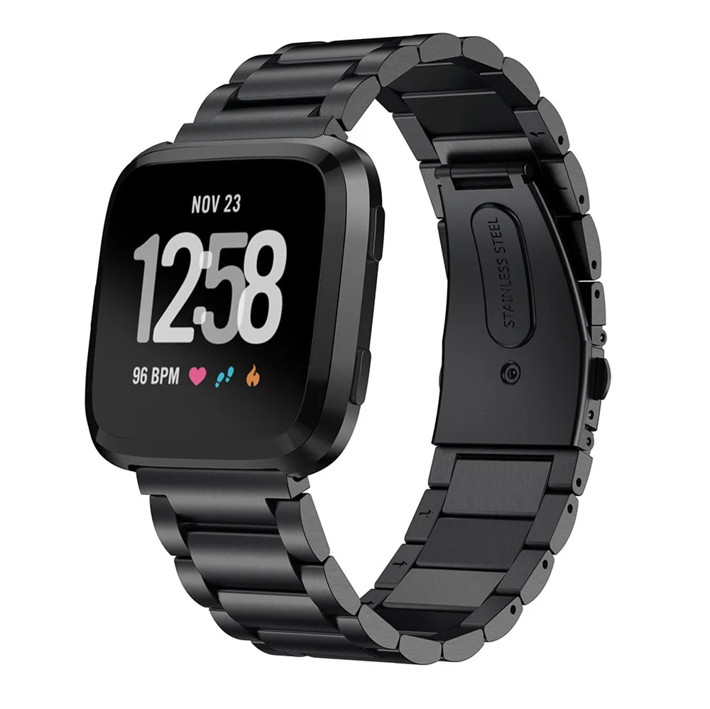 Металлический ремешок для fitbit versa, ремешок на запястье, Безвинтовой браслет из нержавеющей стали для fitbit versa, браслеты, Сменные аксессуары