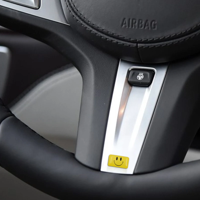 

2pcs/lot Car Styling Small Decorative Badge Steering Wheel Case Smiled For M E34 E36 E60 E90 E46 BMW E39 X3 Car Emblem Sticker