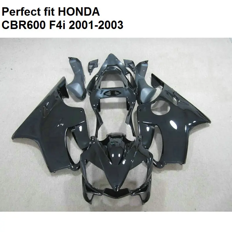 Motorcycle fairing kit for Honda black CBR 600 F4i 01 02 03 fairings CBR600 F4i 2001 2002 2003 CZ21
