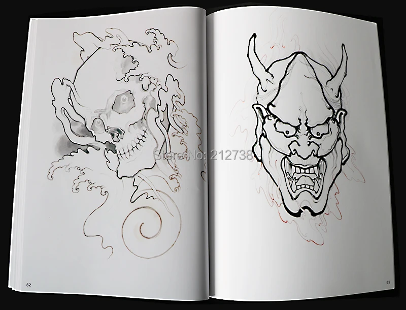 Книга татуировки Рукопись традиционный Рисунок дракона и тигра кальмар для алмазной вышивки руки спрей