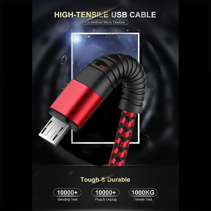 1 м 2 м 3 м Micro USB кабель 2A Быстрая зарядка USB кабель для передачи данных Шнур для samsung S6 S7 Xiaomi 4X LG G2 G3 OnePlus Microusb быстрое зарядное устройство