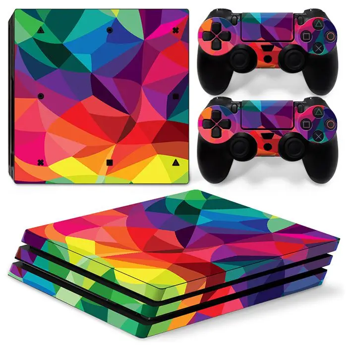 Красочная Виниловая наклейка для консоли PS4 Pro + на 2 контроллера игровых