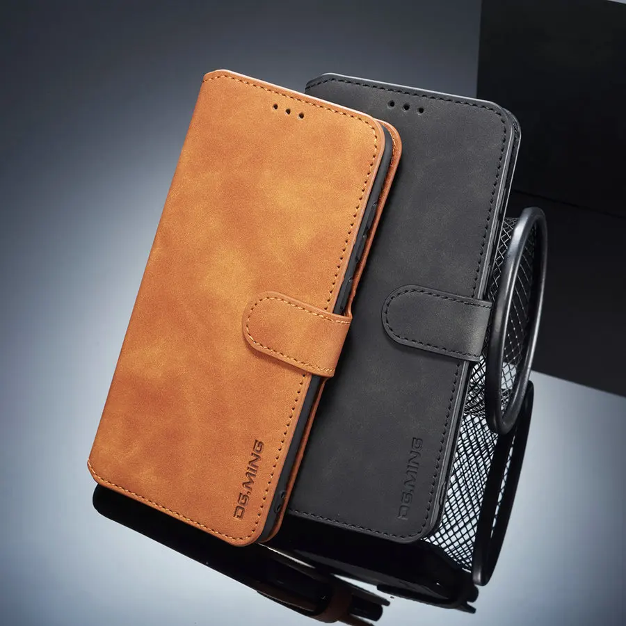 Винтажный кожаный чехол DG.MING с откидной крышкой для Samsung Galaxy A920 A9 2018 в стиле ретро