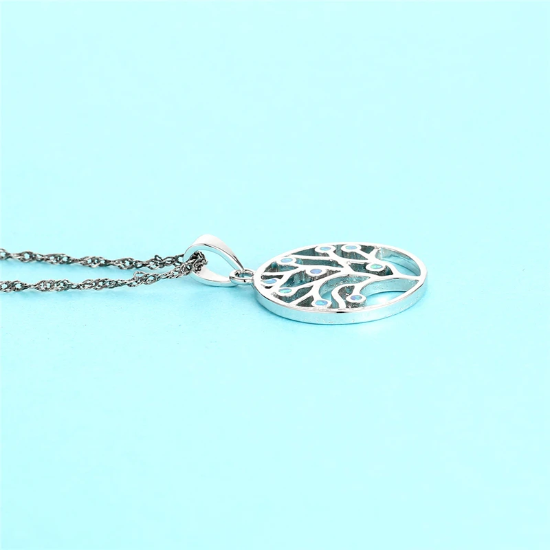 Огненный опал де Фуэго кулон из серебра 925 пробы Древо жизни подходит для женщин