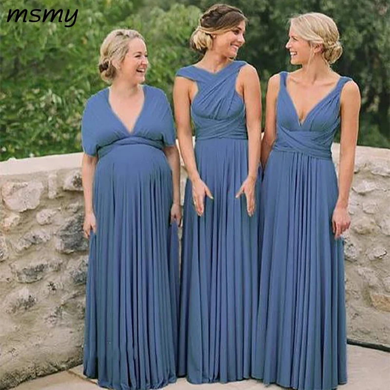 Простое платье подружки невесты без рукавов Плиссированное шифоновое