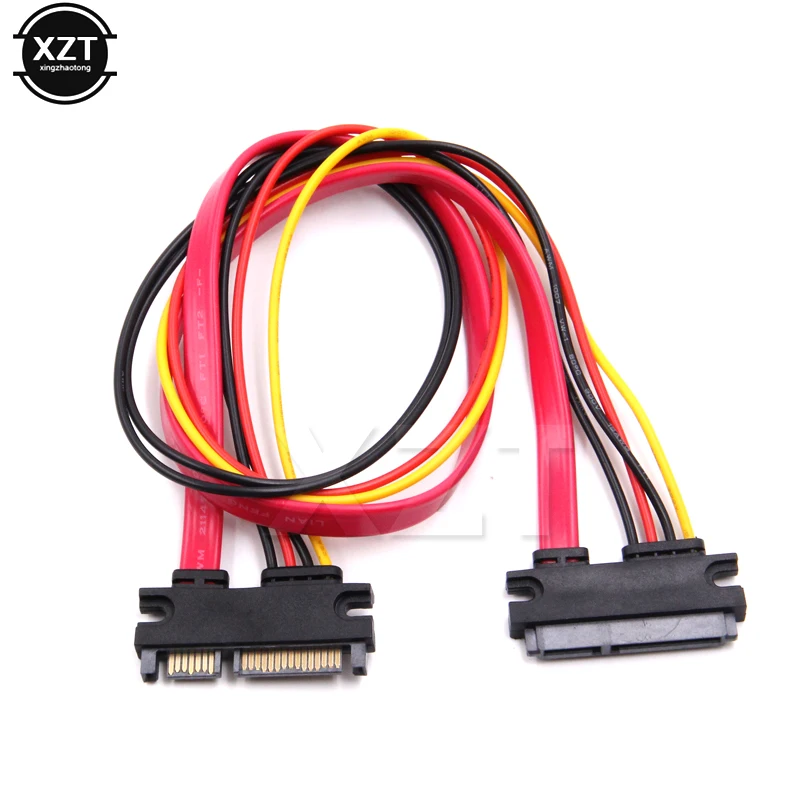 45 см 22Pin SATA кабель штекер гнездо 7 + 15 Pin серийный ATA питания комбинированный