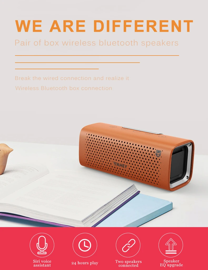 Портативный беспроводной Bluetooth динамик 3D объемный супер бас стерео Bluetooth динамик Гладкий квадратный Кожаный Bluetooth динамик