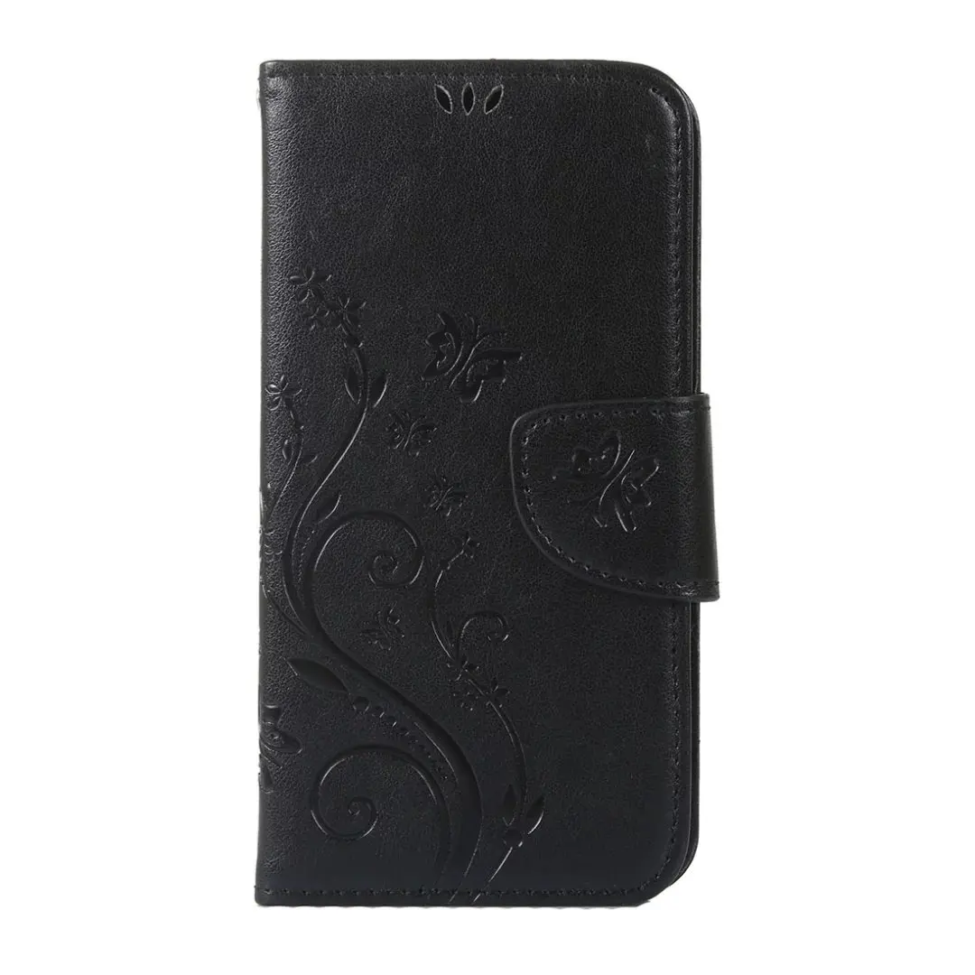 black Кожаный чехол-книжка с бабочкой и цветами, чехол для телефона lenovo A536 A319 S90 S850 P70, мягкий чехол - Цвет: black
