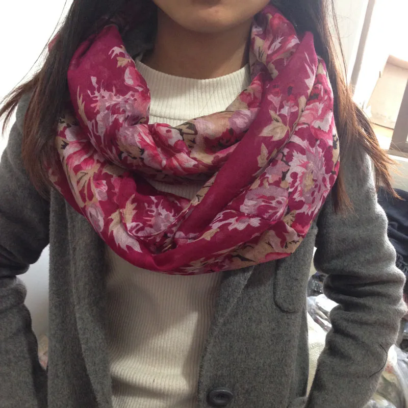 Модные стильные шарфы весна лето осень женский шарф с цветочным принтом шаль