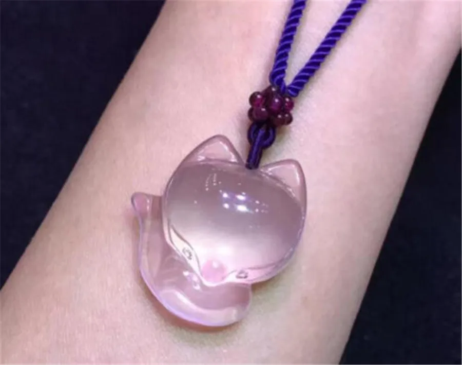 Женское Ожерелье в форме лисы кулон 35x24x11 мм|quartz crystals|natural quartzquartz crystal pendant |