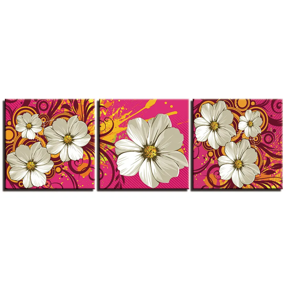 Картина на холсте 3 предмета цветы постеры Современный домашний декор для стен