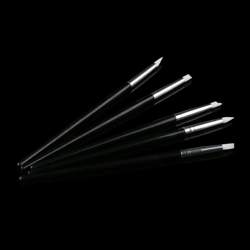 5 шт. мягкая силиконовая ручка для дизайна ногтей гравировки керамики УФ Гелевая