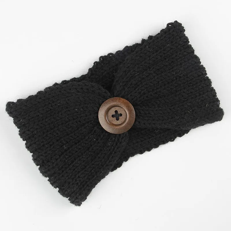 

8pcs/lot Fashion Women Charming Winter Ear Warmers Female Knit Crochet Button Headband Turban Hairband Hair Wrap Hair Accessory