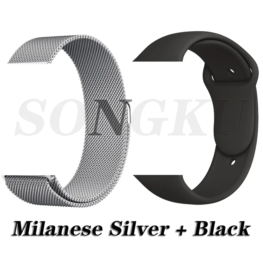 Milan S and Black SONGKU IWO 8 дополнительный размерный ряд 44 мм часы 4 умные часы пульт дистанционного управления siri часы для apple iPhone Android телефон лучше, чем IWO 6, 7, 9, 10, 11 - Цвет: Milan S and Black