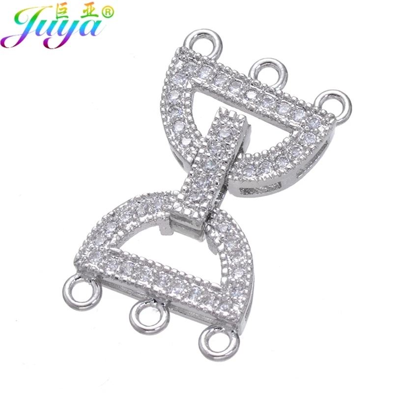 

Juya DIY Women Natural Stone Pearls Jewelry Making Components Cubic Zirconia Metal Fastening Buckle Clasps Accessories Supplies
