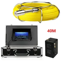40M Sewer Waterproof Camera Pipe Pipeline Drain Inspection System 7"LCD DVR 1200TVL Camera with 12 LED Lights 4GB SD Card