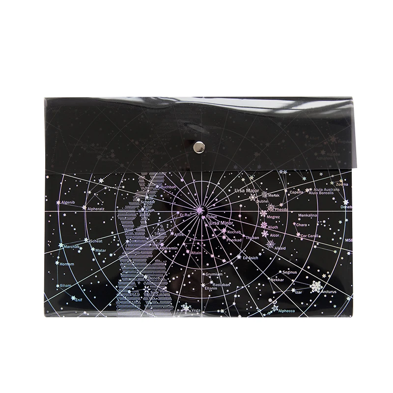 

Creative A4 Fantasy Star Storage Bag Bronzing Laser Transparent Pocket PP File Bag Kawaii School Stationery