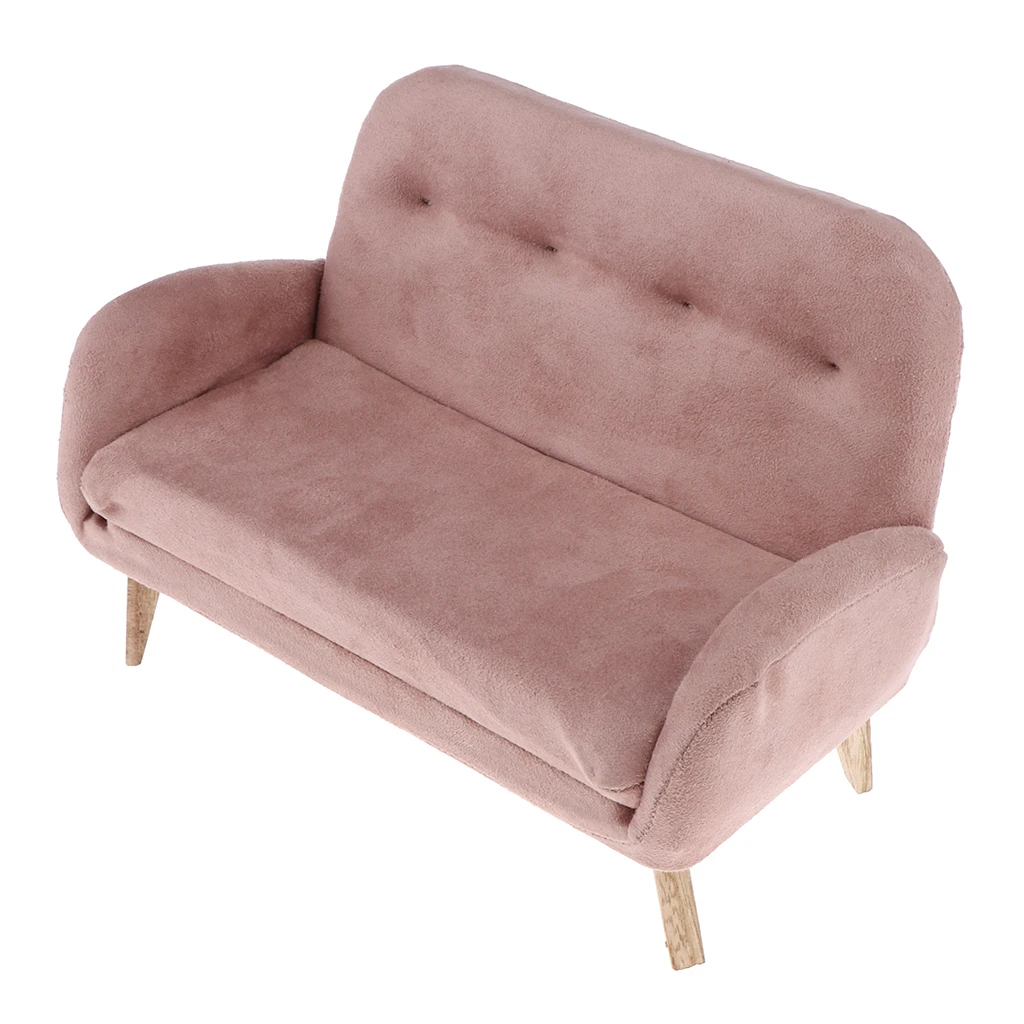 Wood Flannelette Sofa Chair Couch Model for 1:6 Dollhouse Miniature Furniture Living Room | Игрушки и хобби