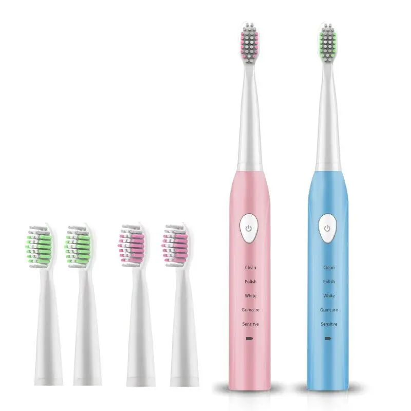 

Adult Automatic Waterproof USB Electric Toothbrush Sonic Wave with Replacement Heads Soft Brush Hair Tooth Brush Clening Oral