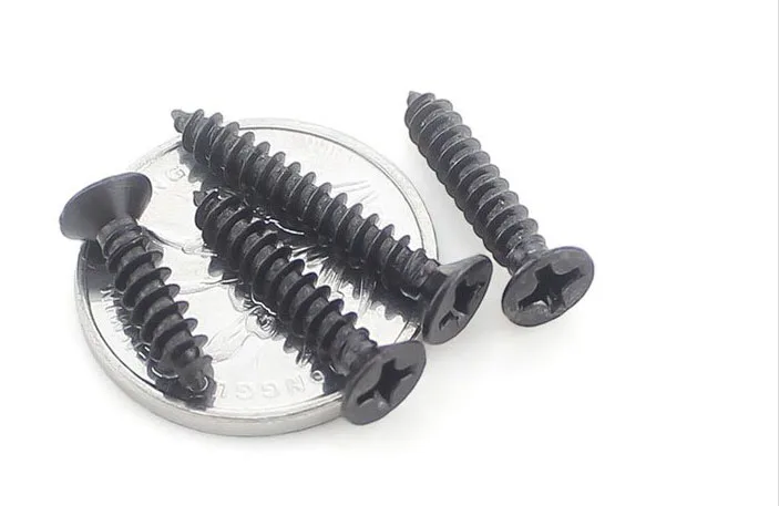 

2000Pcs M1*4 M1X4 Hard BK flat head Phillips drywall screw Cross Bolt Screw Countersunk Head Self tapping Electronic Screw