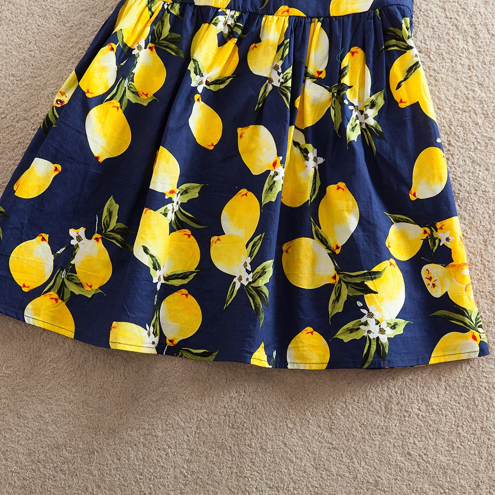girl party dress Sleeveless cotton baby Lovely The Lemon pattern dresses design princess style clothes | Детская одежда и обувь