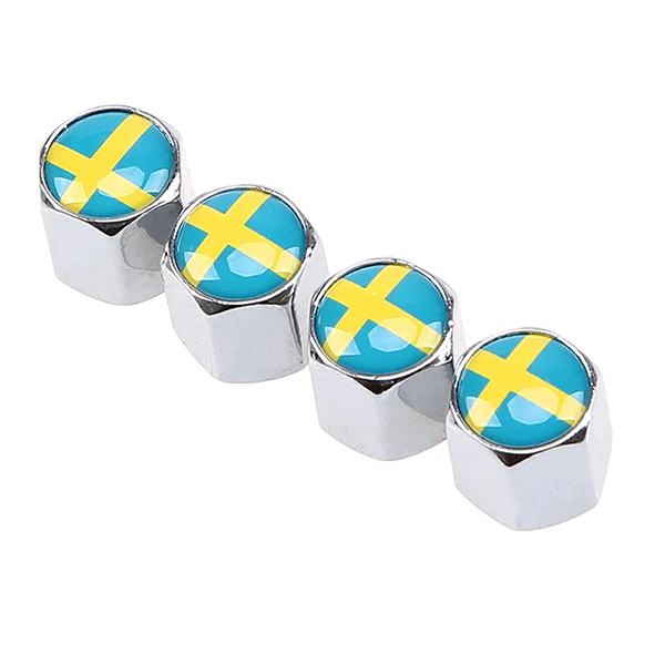 Sweden flag 4 Posbay 4 шт./компл. колпачки клапанов для автомобильных шин пылезащитный чехол для моторного колеса велосипеда воздушные колпачки клапанов Австралийский клапан/Куба клапан/Швеция Тип клапанов - Цвет: Sweden flag 4