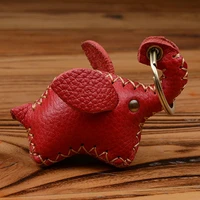 cute leather animal elephant keychain bag charms car auto key chains key ring women backpack jewelry accessories anillas llavero