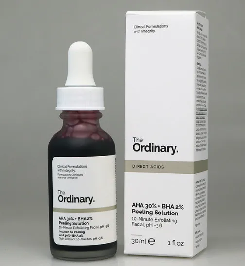 AHA serum Ordinary AHA 30%+ BHA 2% пилинг раствор 30 мл 10 минут отшелушивающая маска Сыворотка для лица удаление акне рубцов отбеливание Уход за кожей - Вес нетто: AHA serum