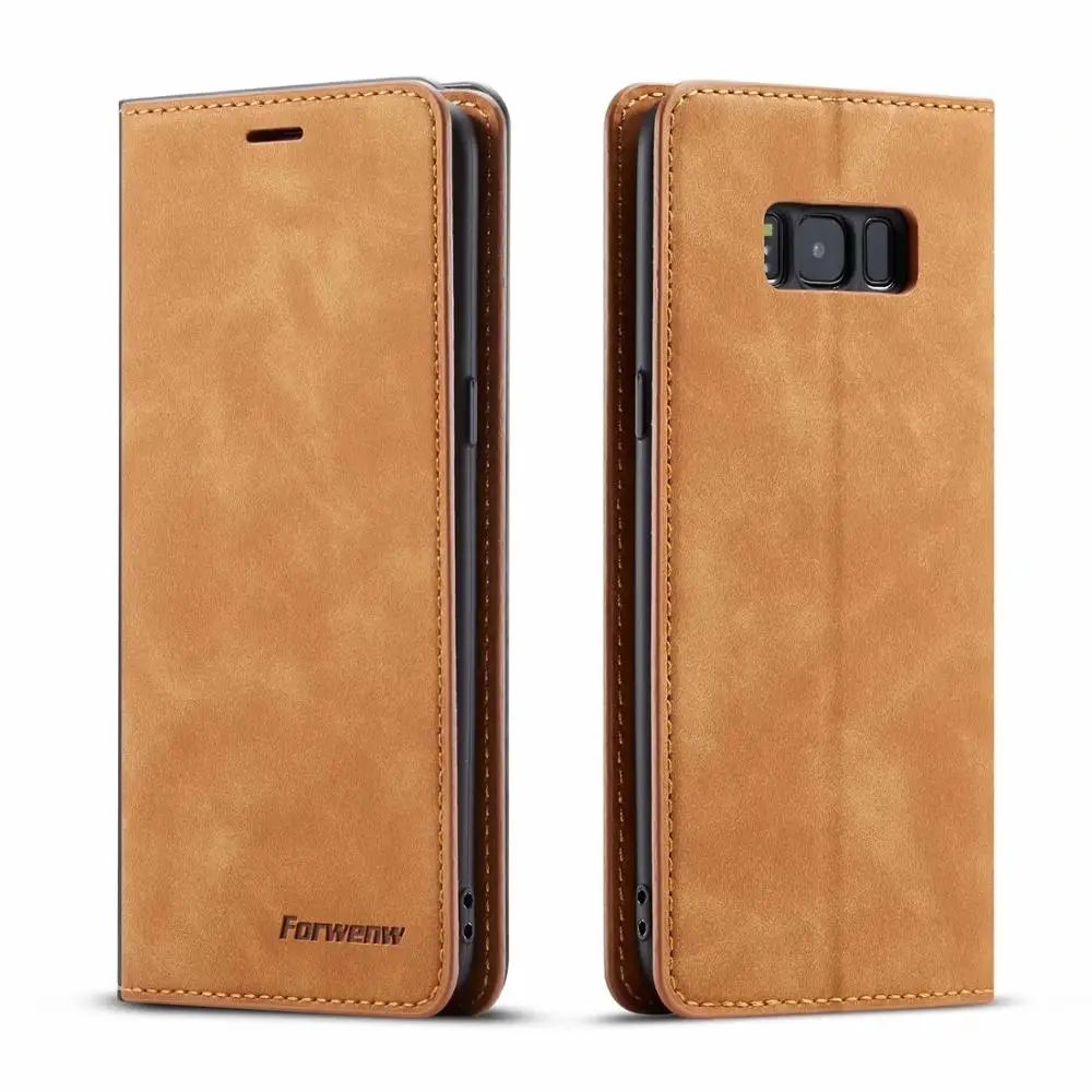 Роскошный Магнитный кожаный чехол для Samsung Galaxy S8 S9 S10e Plus 5G Note 9 с откидной крышкой и