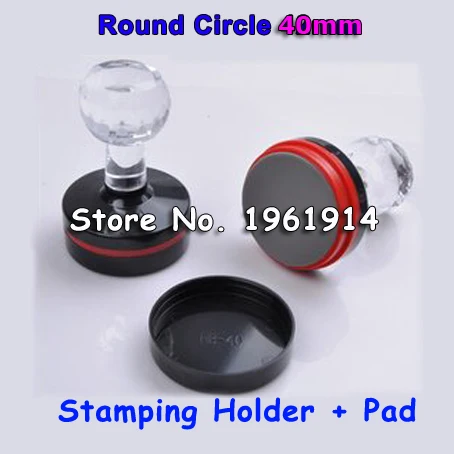5 шт. 40 мм Круглый круглый диаметр штамп корпус держатель + резиновая накладка