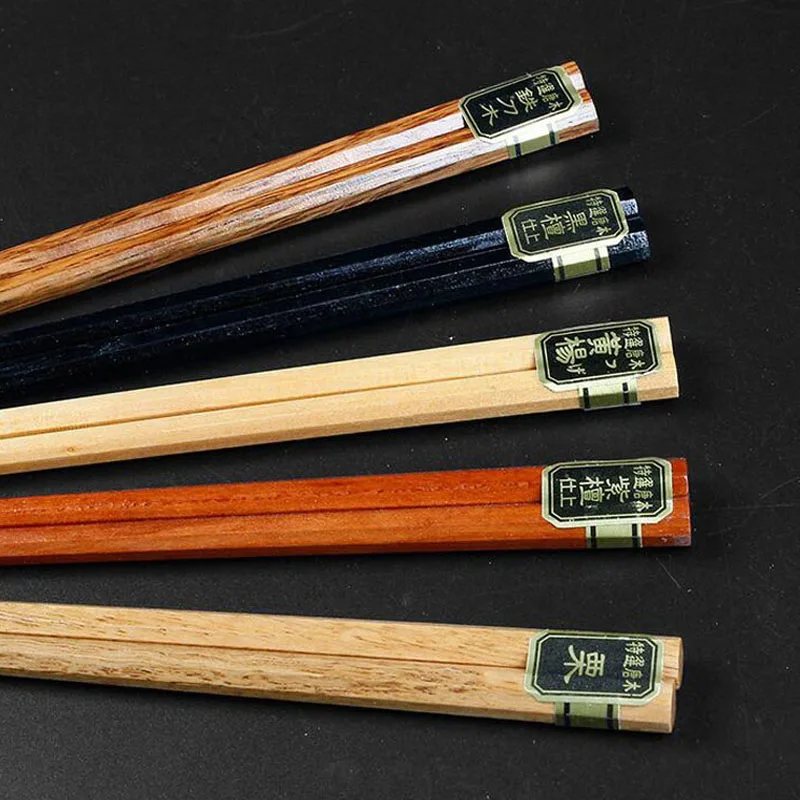50set 5pair/set Chinese Wooden Chopsticks Tableware Anti-skid Household Set Holder Cutlery Gift Box ZA4985 | Дом и сад