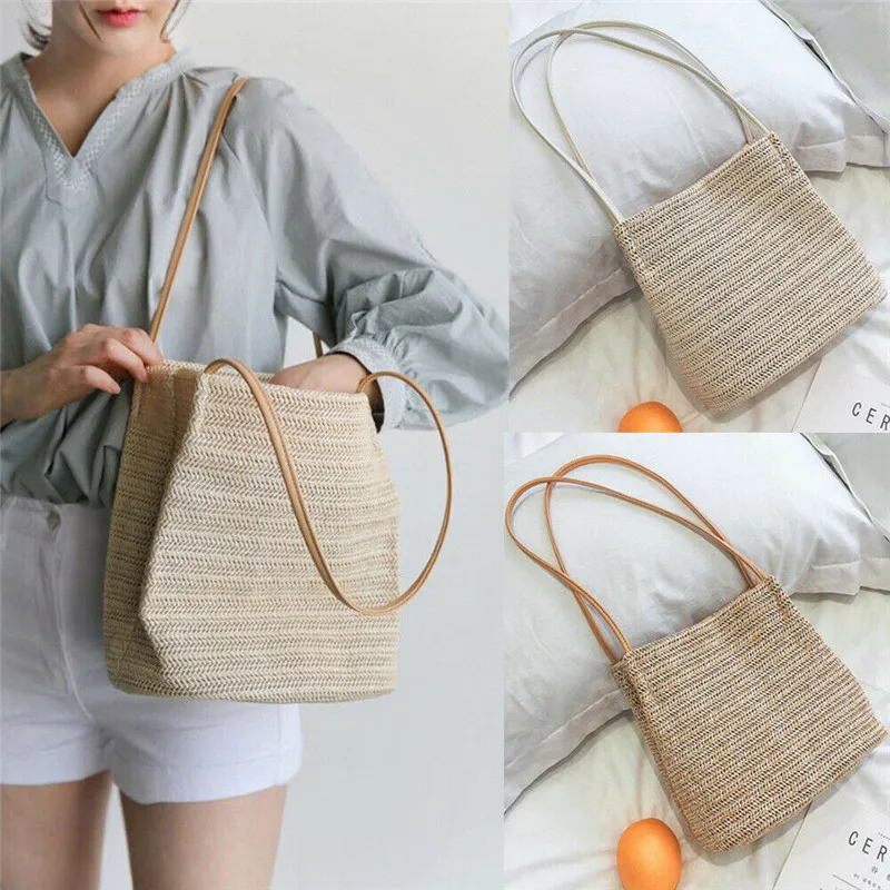 Женская сумка из ротанга Плетеная соломенная ручной работы вместительная