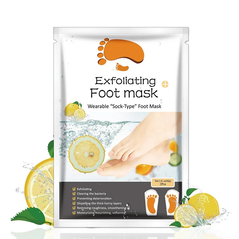 Lemon 1 pair/Bag Exfoliating Foot Mask Socks For Pedicure Socks For Feet Peeling Baby Foot Mask Health Care Feet Dead Skin Removal - Цвет: Lemon