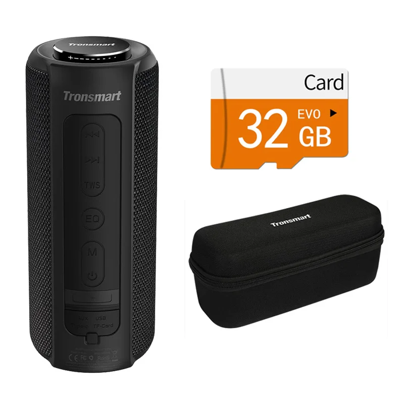 Tronsmart T6 Plus Bluetooth динамик 40 Вт портативный динамик глубокий бас Саундбар с IPX6 Водонепроницаемый, power Bank функция SoundPulse - Цвет: with case and card