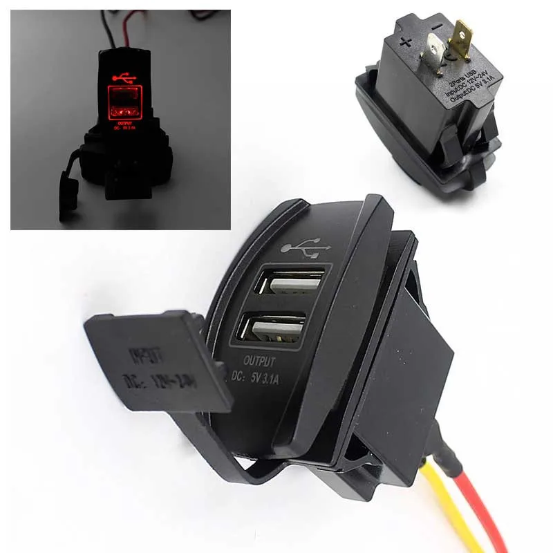 Автомобильное зарядное устройство с двумя USB-портами 12 В 24 |