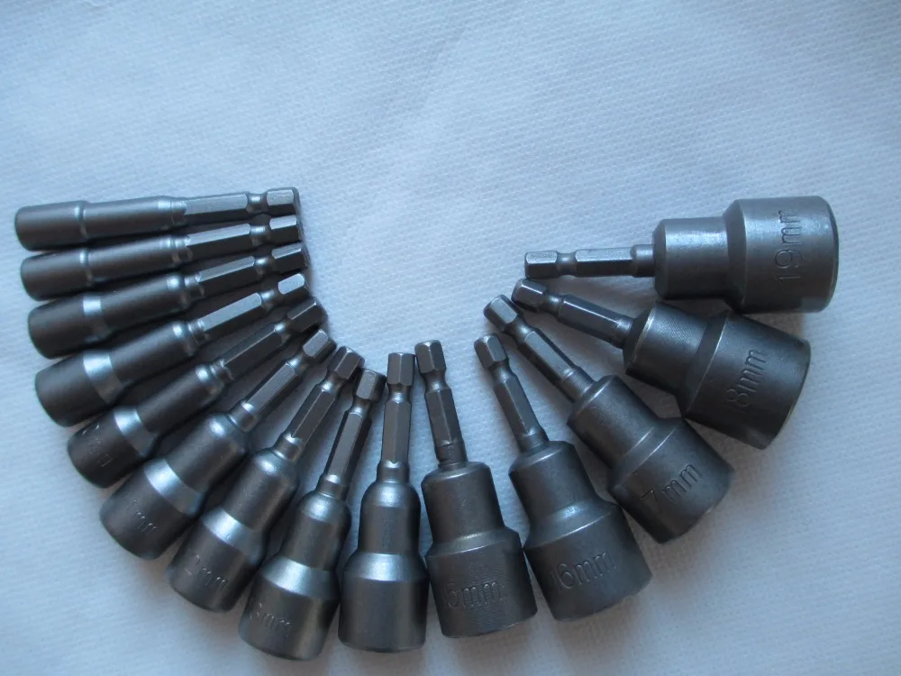 

14PCSMagnetic 1/4" Diameter 6mm-19mm Hex Shank Bit Socket Magnetic Nut Driver