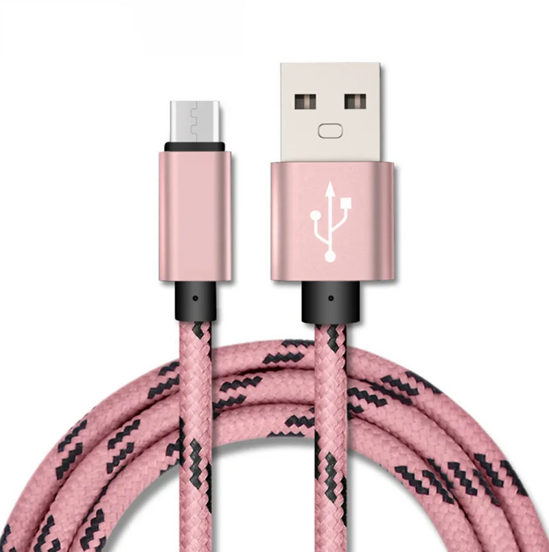 25 см 1 м 1,5 м 2 м 3 м кабель зарядного устройства микро-usb для samsung Xiaomi huawei LG нейлон Быстрая зарядка и синхронизация данных Android происхождения длинный провод - Цвет: Розовый