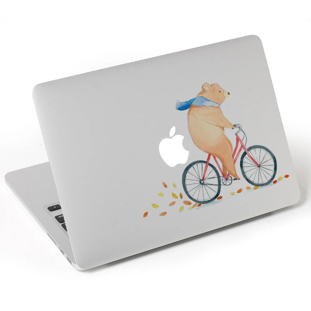 Виниловая наклейка в виде медведя шарфа велосипеда для Macbook Pro / Air 11 13 15 дюймов