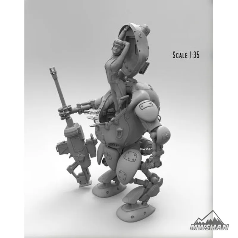 1/35 робот Женская механическая сборка военные модели строительные