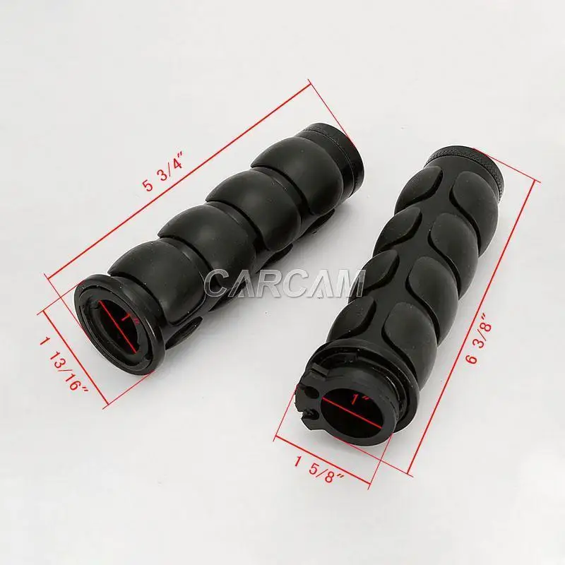 

Motorcycle black Hand Grips 1" Handlebar Pair