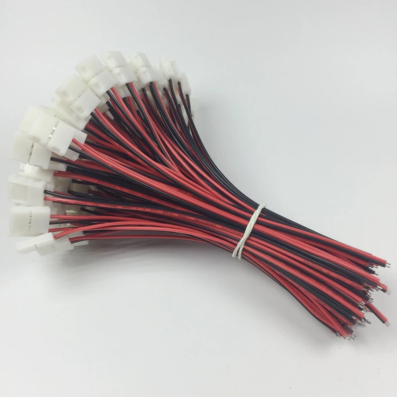 100 шт./лот 8 мм 2 pin светодиодные ленты разъем led удлинитель провода аксессуары с