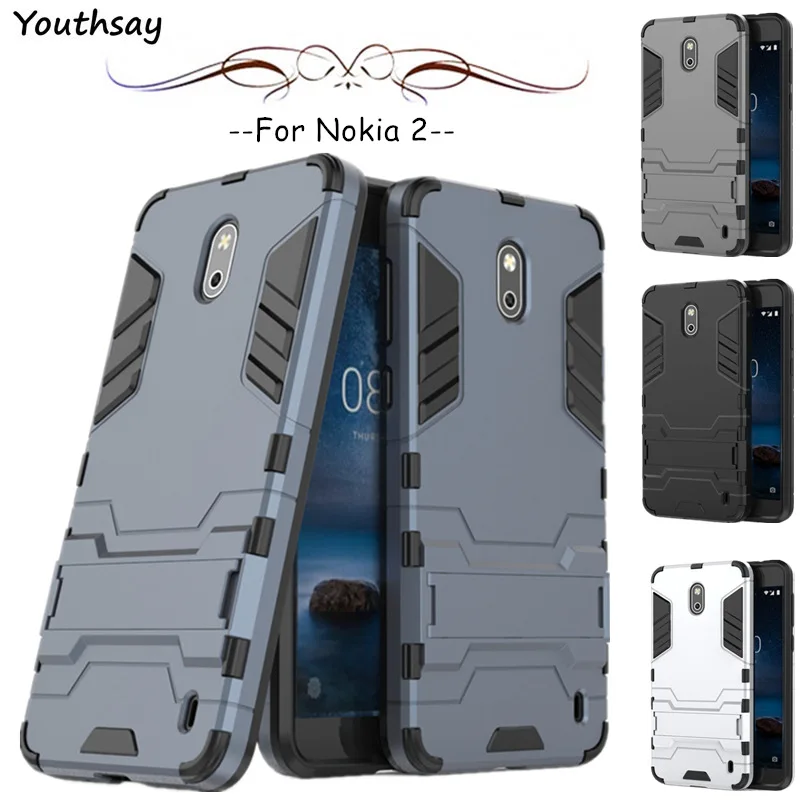 Чехол для Nokia 2 противоударный чехол с подставкой Роскошный Жесткий телефона из