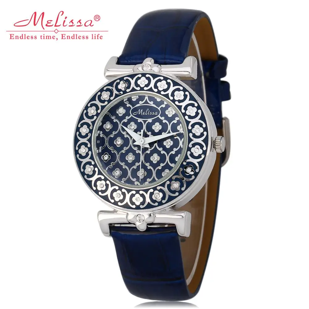 Модные Винтажные женские наручные часы с цветочным принтом кварцевые MELISSA
