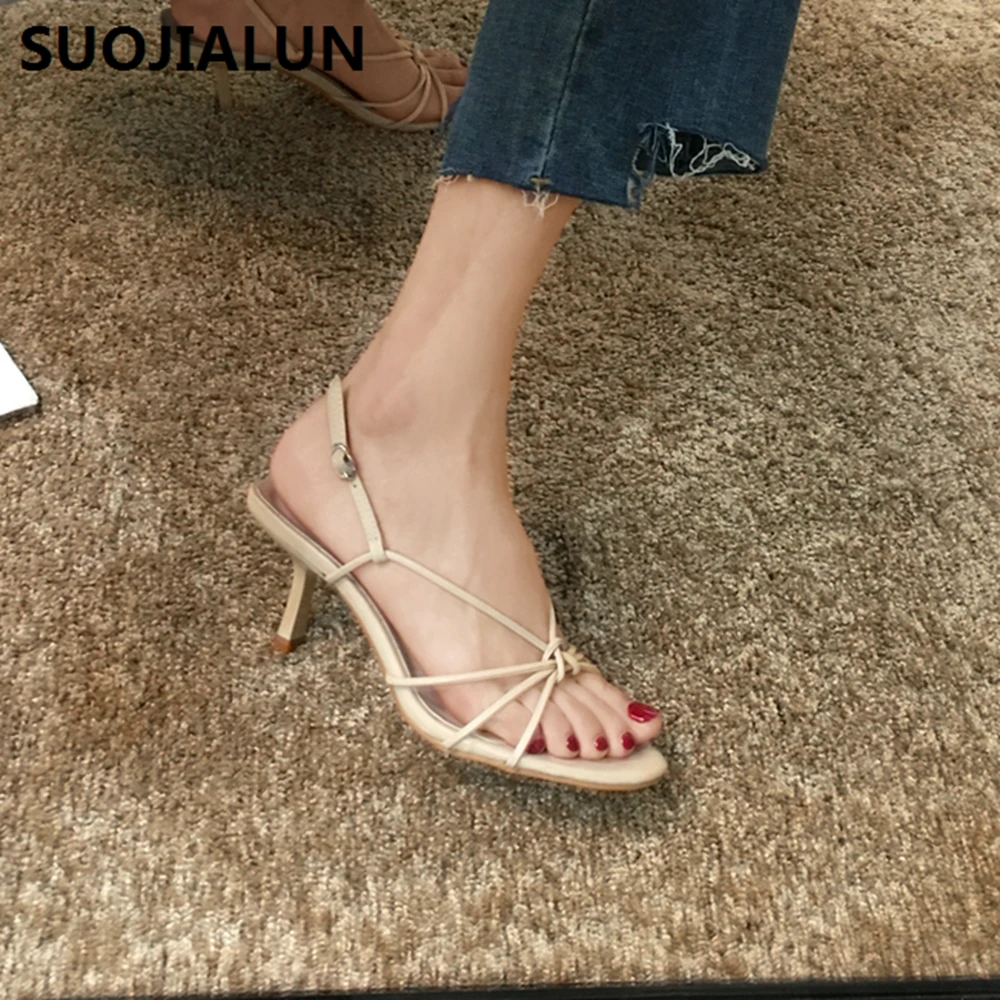 Новинка 2019 года женские летние сандалии с открытым носком и перекрестными