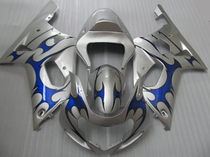 Лучший комплект обтекателей для SUZUKI GSXR600 750 01 02 03 GSXR 600 GSXR750 2001 2002 2003 ABS Серебряный