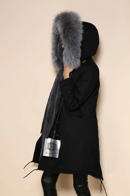 2016 парка с подкладкой из искусственного меха пальто лисьим мехом Меховая куртка